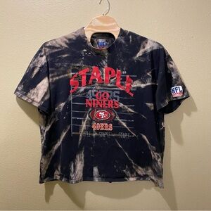 Men’s 3XL NFL SF San Francisco 49ers Staple Upcycled Bleached Tie Dye Shirt